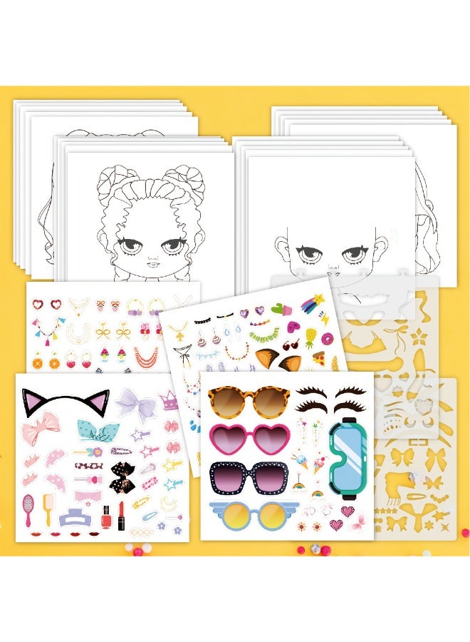 مجموعة كتاب ملصقات لعبة تنكر الفتيات - مجموعة كتاب تلوين أزياء لخبيرة الجمال مكونة من 26 صفحة | ملصقات تنكر قابلة لإعادة الاستخدام | كتاب رسومات وتلوين أزياء | يعزز الذوق الجمالي والتطوير الإبداعي | ورق سميك مقاوم للتمزق بحبر ممتاز | كتاب هادئ محمول للتخزين والسفر | مثالي لهدايا عيد الميلاد وعيد الميلاد | إضاءة فنية تفاعلية بين الوالدين والأطفال | كتاب إبداعي لتصميم الشعر والأزياء - Image 3